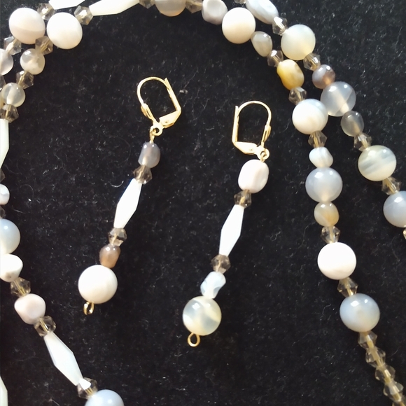 😀 NECKLACE EARRINGS SET HANDMADE NEW 30" BEAUTIFUL - Picture 8 of 9